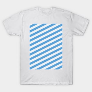 Manchester City Sky Blue and White Angled Stripes T-Shirt